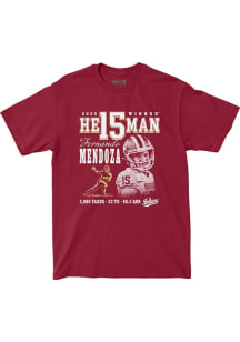 Fernando Mendoza Indiana Hoosiers Crimson 2025 He15man Trophy Winner Short Sleeve Fashion Player T..