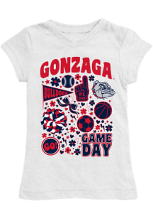Vive La Fete Gonzaga Bulldogs Girls White Lexie Short Sleeve Tee