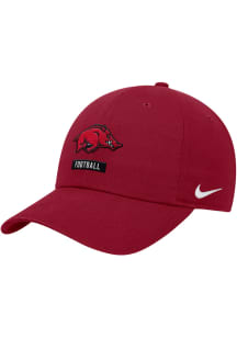 Nike Arkansas Razorbacks Football Club Cap Adjustable Hat - Cardinal Red