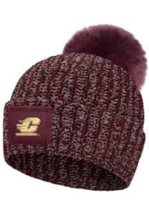 Central Michigan Chippewas Maroon Cuff Pom Womens Knit Hat