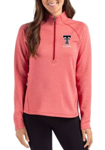 Cutter and Buck Texas Tech Red Raiders Womens Red Pehastin Qtr Zip