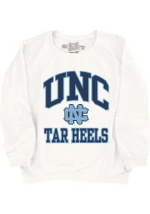 Original Retro Brand North Carolina Tar Heels Womens White Logo Arch Crew Sweatshirt