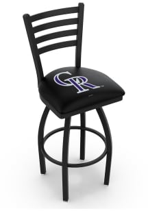 Colorado Rockies High Back Swivel Pub Stool - Black
