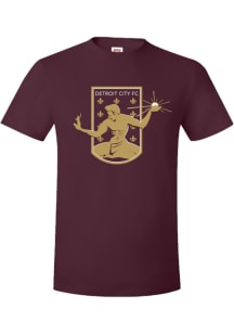 Detroit City FC Maroon Crest Short Sleeve T Shirt