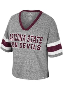 Colosseum Arizona State Sun Devils Womens Grey Heather Grimmerie Short Sleeve T-Shirt