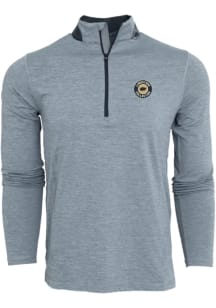 Greyson Kansas Jayhawks Mens Charcoal Limestone Collection Falcon Long Sleeve Qtr Zip Pullover