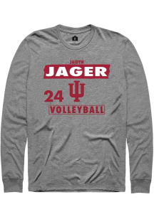 jaidyn jager Indiana Hoosiers Grey NIL Striped Long Sleeve Player T Shirt