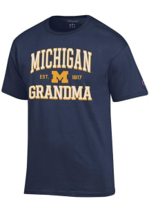 Champion Michigan Wolverines Navy Blue Est. Date Grandma Jersey Short Sleeve T Shirt