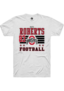 Nate Roberts  Ohio State Buckeyes White Rally NIL Striped Short Sleeve T Shirt