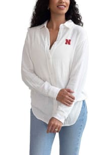 Nebraska Cornhuskers Womens Leisure Long Sleeve  Dress Shirt