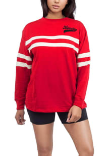 Nebraska Cornhuskers Womens  Double Stripe Varsity Short Sleeve T-Shirt