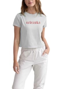 Nebraska Cornhuskers Womens  Rhinestone Font Short Sleeve T-Shirt
