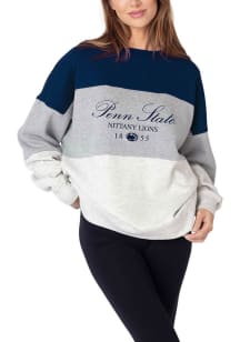 Penn State Nittany Lions Womens Navy Blue Colorblock Crew Sweatshirt