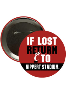 Cincinnati Bearcats 3" If Lost Return To Button - Red