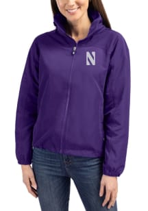 Cutter and Buck Northwestern Wildcats Womens Purple Charter Eco Light Weight Jacket
