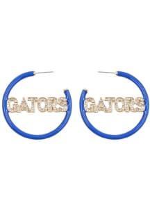 Florida Gators Pave Enamel Hoop Womens Earrings