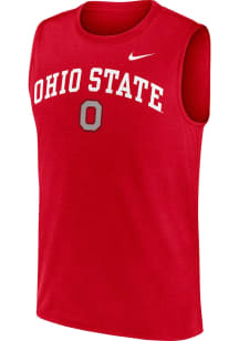 Nike Ohio State Buckeyes Mens Red Legend Arch Primetime Short Sleeve Tank Top