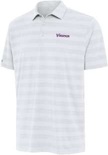 Antigua Minnesota Vikings Mens White Wordmark Tunnel Short Sleeve Polo