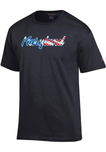 Champion Maryland Terrapins Black Flag Script Name Short Sleeve T Shirt