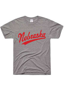 Charlie Hustle Nebraska Cornhuskers Grey  Short Sleeve T Shirt