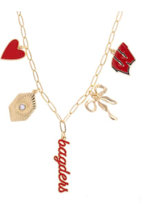 Wisconsin Badgers Paperclip Charm Necklace