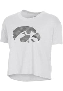 Alternative Apparel Iowa Hawkeyes Womens White Logo Headliner Short Sleeve T-Shirt