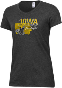 Alternative Apparel Iowa Hawkeyes Womens Black State Keepsake Short Sleeve T-Shirt