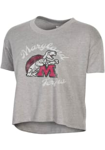 Alternative Apparel Maryland Terrapins Womens Grey Headliner Short Sleeve T-Shirt
