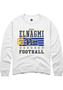 Akram Elnagmi Pitt Panthers Mens White Football NIL Striped Player Crew