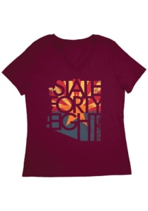 Arizona Womens Maroon Arizona distressed flag Short Sleeve T-Shirt