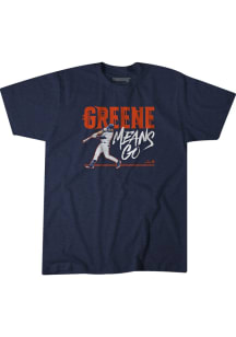 Riley Greene Detroit Tigers Navy Blue Greene Means Go Short Sleeve Fashion Player T Shirt