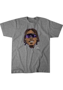 Justin Jefferson Minneapolis Grey Swag Head Short Sleeve Fashion Player T Shirt