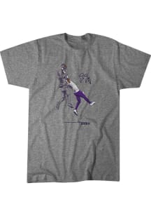 Justin Jefferson Minneapolis Grey The Catch Short Sleeve Fashion Player T Shirt