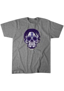 Lamar Jackson Maryland Grey Sugar Skull Short Sleeve Fashion Player T Shirt