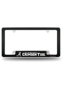 Alabama Crimson Tide Carbon Fiber All Over Chrome License Plate Frame - Silver