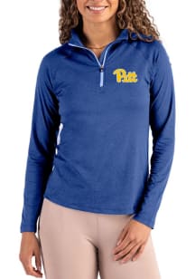 Cutter and Buck Pitt Panthers Womens Blue Coastline Qtr Zip
