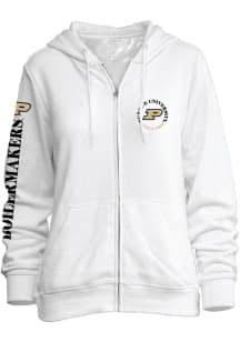 Purdue Boilermakers Womens White Comfy Long Sleeve Full Zip Jacket