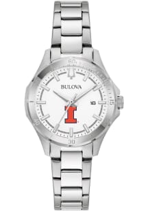 Bulova Illinois Fighting Illini Sport Stainless Steel Womens Watch