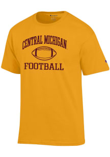 Champion Central Michigan Chippewas Gold Football Icon Jersey Short Sleeve T Shirt