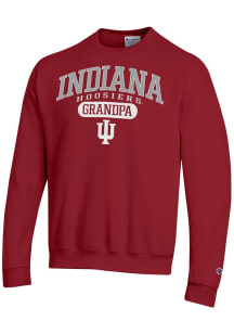 Champion Indiana Hoosiers Mens Crimson Pill Box Grandpa Powerblend Long Sleeve Crew Sweatshirt