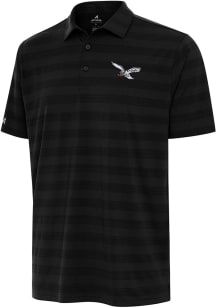 Antigua Philadelphia Eagles Mens Black Classic Tunnel Short Sleeve Polo