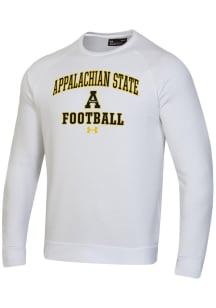 Under Armour Appalachian State Mountaineers Mens White Football Rival Long Sleeve Crew Sweatshirt
