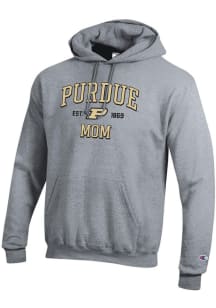 Champion Purdue Boilermakers Mens Grey EST Date Mom Powerblend Long Sleeve Hoodie