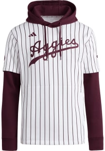 Adidas Texas A&M Aggies Youth Maroon Baseball Pinstripe Long Sleeve Hoodie