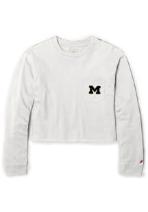 Michigan Wolverines Womens White  LS Tee