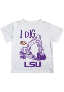 Vive La Fete LSU Tigers Infant Excavator Short Sleeve T-Shirt White