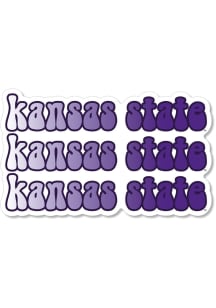 K-State Wildcats 3.5" Bubble Text x3 Rugged Stickers - Purple