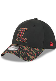 New Era Louisville Cardinals Mens Black DL Tiger Stripe 39THIRTY Flex Hat
