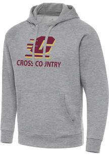Antigua Central Michigan Chippewas Mens Grey Heather Cross Country Victory Long Sleeve Hoodie