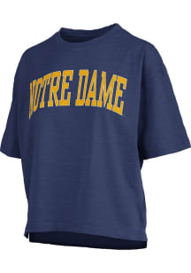 Pressbox Notre Dame Fighting Irish Womens Navy Blue Banner Elk Jersey Short Sleeve T-Shirt